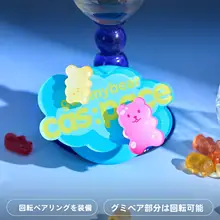 カメラ型マグネット吸引スマホスタンド【可愛いクマデザイン・シリコン製・iPhone・Huawei対応】