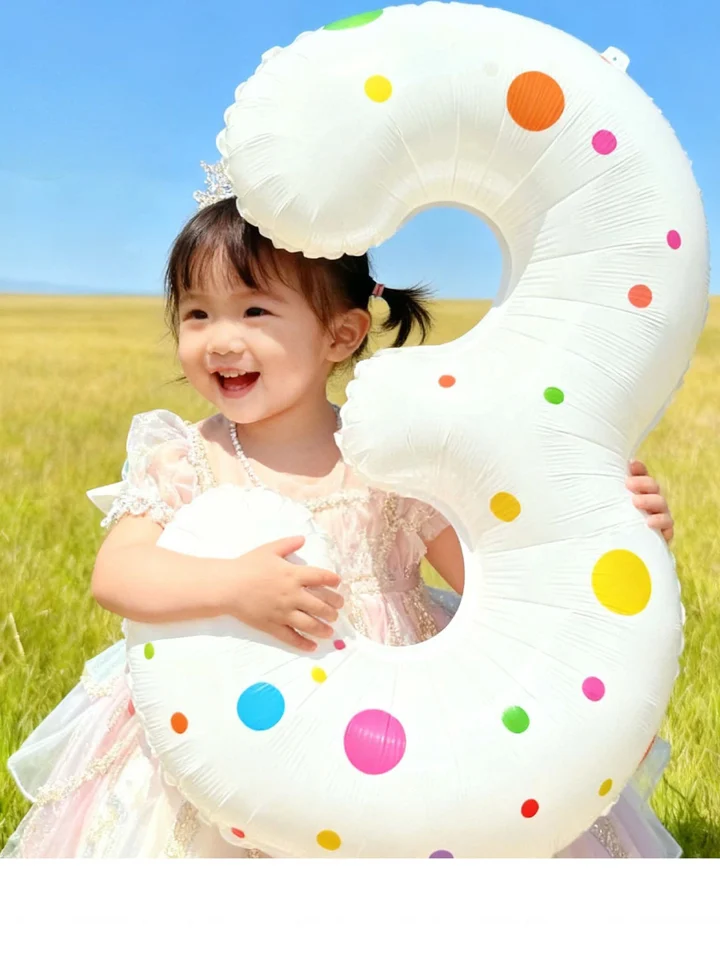 数字風船誕生日飾り【子供向け・フォトプロップス・バースデーパーティー用】（セットアップ対応）