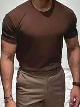 白色 ラウンドネック半袖Tシャツ【フィット感抜群・スポーツ・男性用】