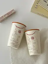 可愛いデザインの陶器製犬柄マグカップ【大容量・ハンドル付き】