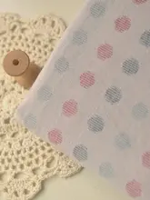 秋季用コットン製ドット柄生地【灰色・薄い青・衣服と寝具用・幅広】（セットアップ対応）