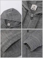 美利奴羊毛製 長袖フード付きジップパーカー【アウトドア・ランニング用】