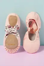 子供用ダンスシューズ【女性・ソフトソール・バレエ練習用・ピンク・ストレッチ生地】