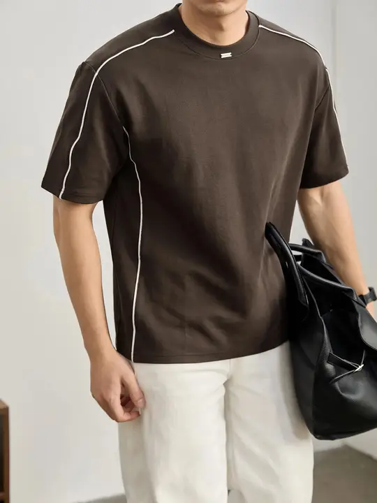 Tシャツ メンズ 半袖 丸首 コットン 金属タグ アメカジ ヴィンテージ シティボーイ 通気性 快適 サマー 「LUUD」