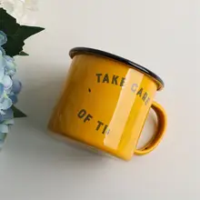 スペイン輸出 レトロな黄色い魚のデザインのコーヒーカップ【陶磁器製】