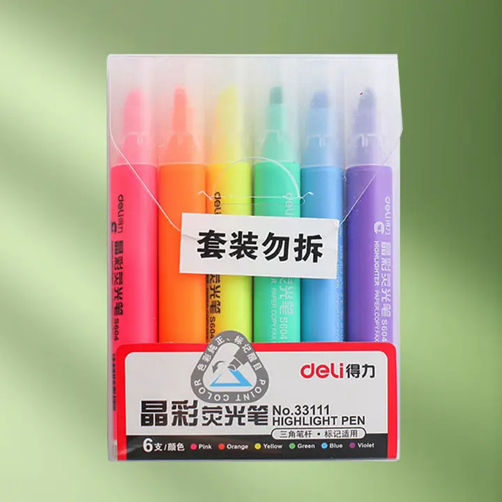 カラフル蛍光ペン【中学生向け・インス風・太字・学習用・手帳用】（セットアップ対応）