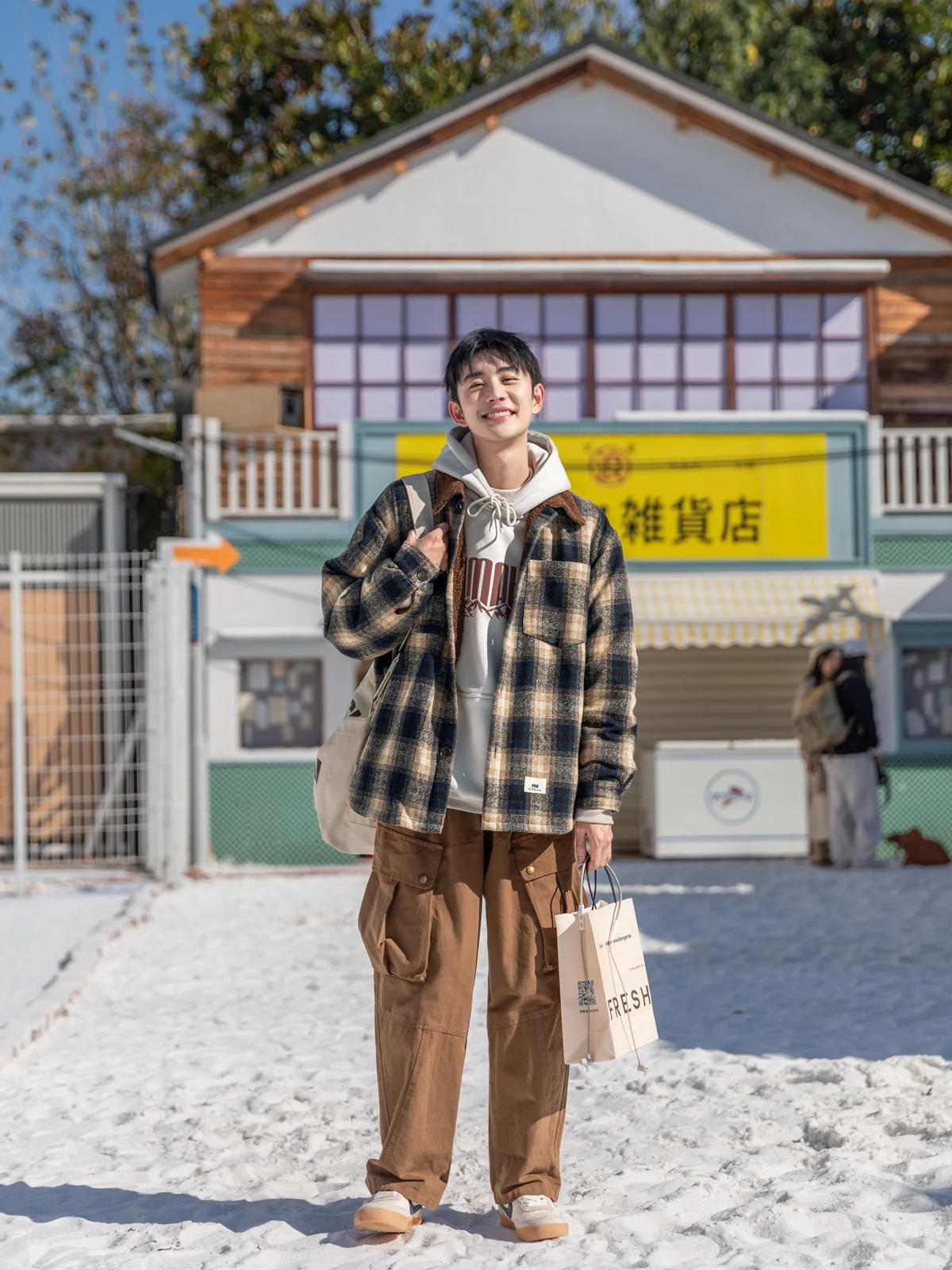 PD羊羔绒チェックジャケット：カジュアル冬メンズの保温性とスタイルバランスを実証