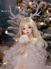 透明な鹿角のアクセサリー付きBJD人形【手作り・オリジナルデザイン】