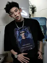 アメリカンビンテージ風 アニメプリント半袖Tシャツ【ユニセックス・コットン・ルーズフィット】