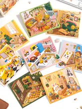 3D立体小屋の造景ステッカー【ミニチュアデザイン・子供用・知育おもちゃ】