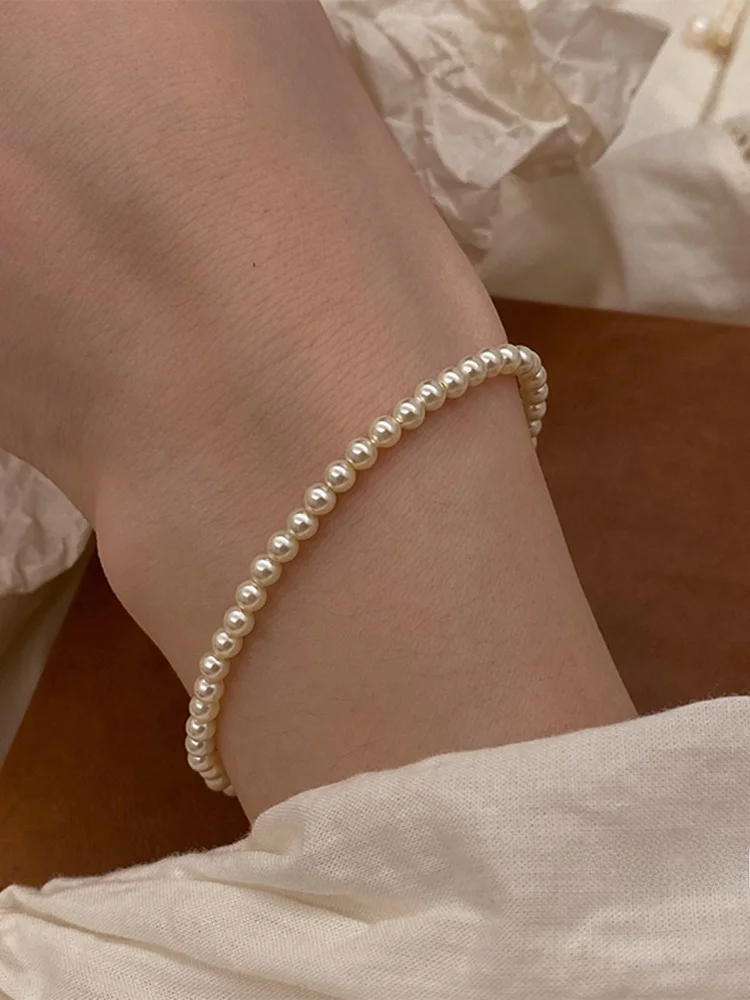 14Kゴールド包みの小珍珠ブレスレット：シンプルで高級感のある女性向けファッションアクセサリー