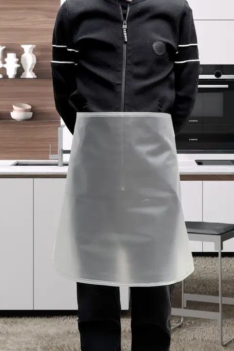 防水透明PVC製ハーフエプロン【厚手・男女兼用・料理用】