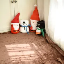 クリスマス柄 折りたたみブランケット【サンタ・トナカイ・雪だるま・インテリア装飾用】
