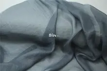 軽やかで柔らかい！微光沢の半透明シフォン生地（煙灰色・シャツや漢服用）