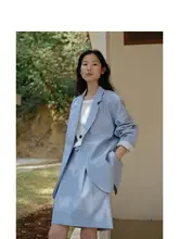 レトロな通勤スタイルの一粒ボタンカジュアルジャケット＆スカート【春用】（セットアップ対応）