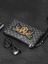 刺繍デザインのハンドバッグ【横型・トレンドスタイル・スマートフォン収納可能】
