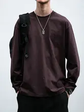 長袖Tシャツ メンズ 刺繍 無地 ヘビーオンス インナー トップス ストリート 春秋