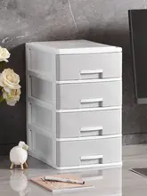 デスク用シンプルプラスチック収納ボックス【小引き出し付き・学生用ファイル収納】