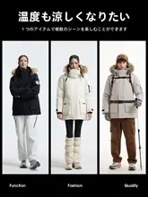 Camel 男女兼用 アウトドア用ダウンジャケット【厚手・防風・防水・取り外し可能なファー付き】