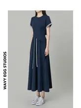 WAVY EGG波浪蛋 Tシャツ【半袖・Aライン・女性用】とスカートの組み合わせ（セットアップ対応）