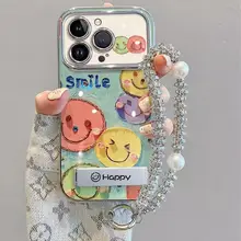 スマートフォン用シリコンケース【iPhone対応・カラフルなアートデザイン・耐衝撃・スタンド付き】