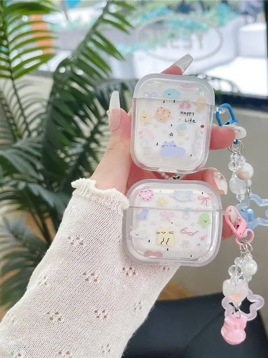 AirPodsケース キャラクター かわいい 雲 猫 クリア 耐衝撃 インスタ映え レディース AirPods Pro 対応