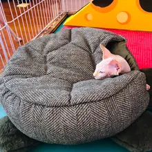 スフィンクス用無毛猫の寝袋【秋冬用・保温・通気性・汚れにくい・タートルシェイプ】