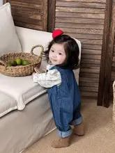 秋用ベビー服【刺繍ノースリーブタンク・デニムパンツ・長袖フラワートップス】（セットアップ対応）