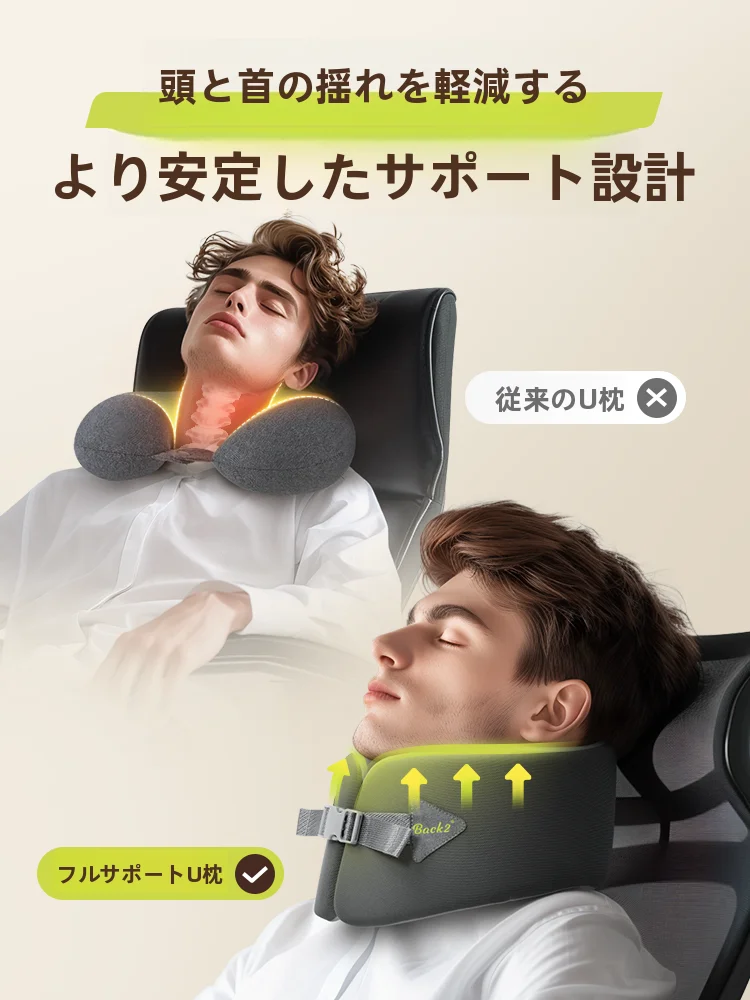 旅行用U型首枕：轻量可调记忆棉设计支持长途驾驶中的颈部舒适性