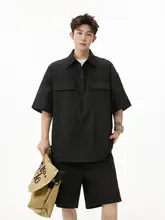 フィット半袖シャツ【メンズ・オープンカラー・速乾・夏用】（セットアップ対応）