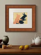 インテリアアート 影絵 うさぎ フレンチ風 ヴィンテージ おしゃれ 壁掛け リビング ダイニング 玄関 子供部屋