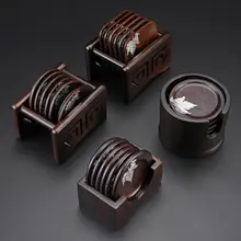 黒檀木製 茶カップマットセット【日本式・実木製・熱絶縁・茶道用】
}