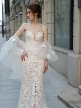 レースの軽婚式ドレス【高級デザイン・フレンチスタイル・夢のような新婦用】