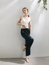 シルク製 ジャカードデザインのパンツ【ウエストゴム・カジュアル・ストレートレッグ】