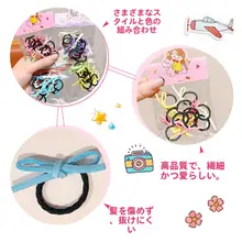 カラフルで可愛い女の子用ヘアゴム【高弾力・デザインリボン】（セットアップ対応）
