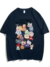 カジュアルな女性用ビンテージ風半袖Tシャツ【オーバーサイズ・純綿・アニメプリント・デザイン性】