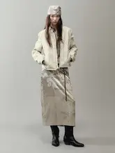 光の影が美しいプリントミドルスカート【国風・ストレートデザイン】