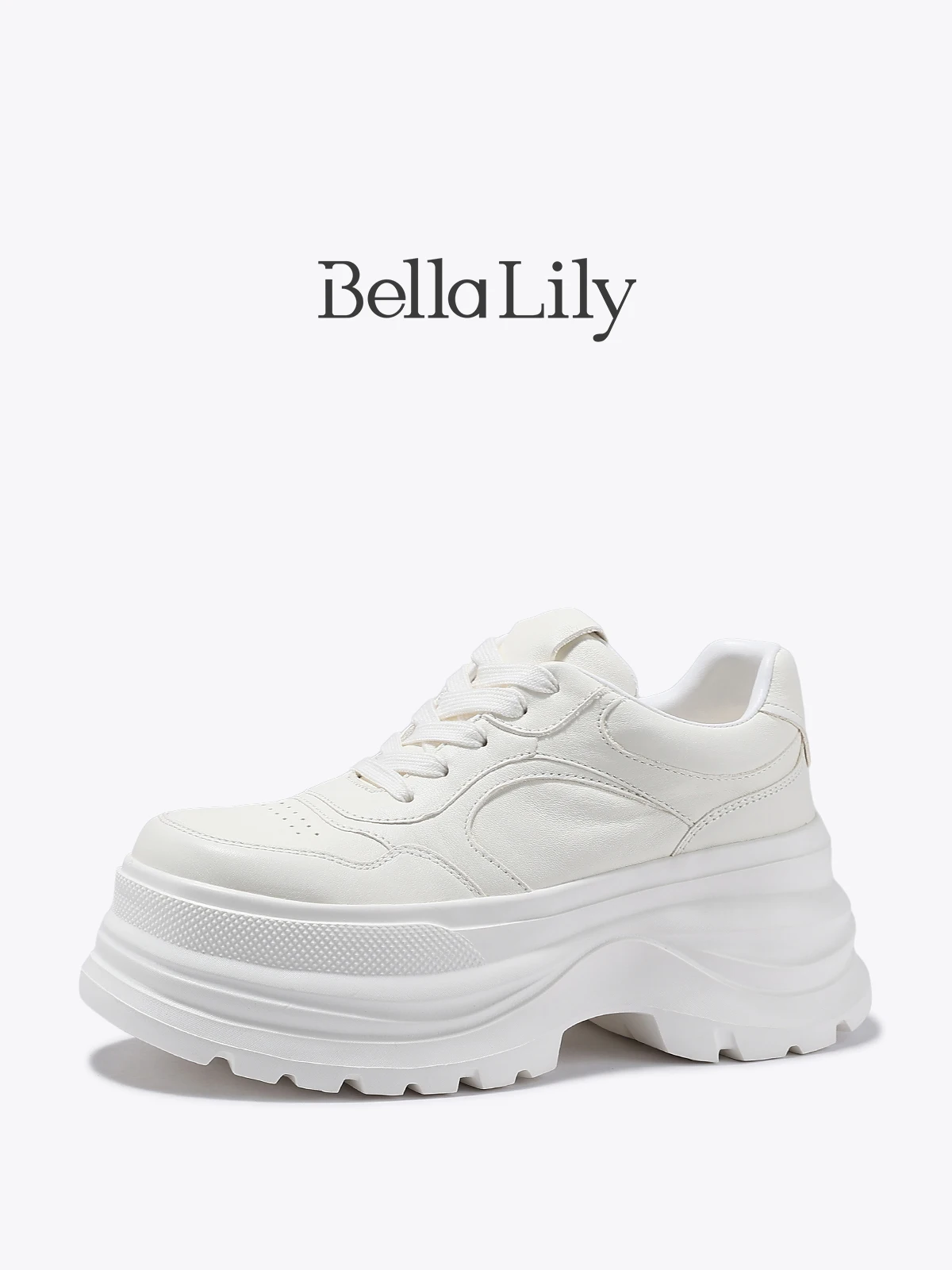 女性向けフラットシューズ 歩きやすい ブランドとしてのBella Lily 白スニーカー
