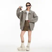 春秋用 アメリカンヴィンテージレザージャケット【ゆったりカジュアル・オープンフロント・女性用】