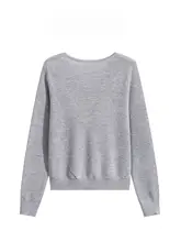 洗練されたデザインのVネック長袖ニットカーディガン【女性用・スタイリッシュ・肩にフィット】