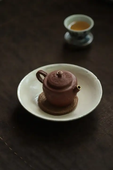 手作り和風陶器 茶盤【シンプルなデザイン・侘寂風】