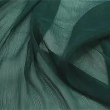 半透明の深い翡翠グリーンのストライプシフォン生地【華やかなスカートや漢服用】