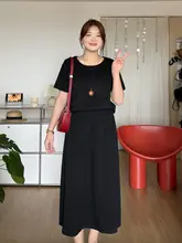 夏にぴったりのルーズフィット上衣とフレアスカート【体型カバー・おしゃれ】（セットアップ対応）