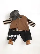 2点セット キッズ ボーイズ ガールズ ニットベスト ワイドパンツ 前合わせ おしゃれ 春 秋
