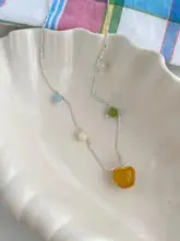 春夏用カラフルデザインのユニークなロングネックレス【カジュアル・毛糸用】