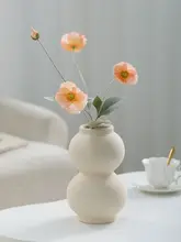 高級感のある植毛ポピーの造花【デスクトップ装飾・食卓用・インテリア雑貨】
