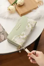 おしゃれな女性用ロングウォレット【国風デザイン・多機能ポケット・印刷模様】