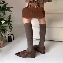 金色のバラ フランス風ビンテージ羊毛シューズ【内増高・暖かいマリージェーン】