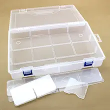 透明プラスチックデスク収納ボックス【多段仕切り・整理用小物入れ・アクセサリーボックス】