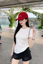 笑顔マスクtシャツ 半袖 インナー レディース 春の新作 基本スタイル ユニバーサル